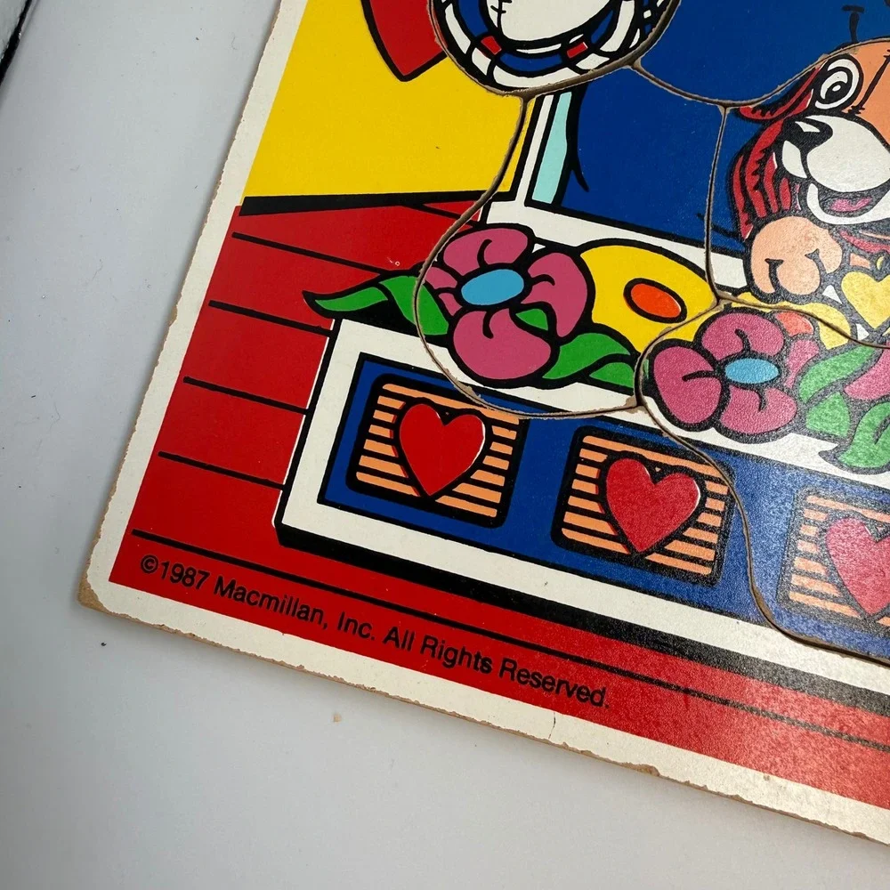 Vintage 1987 Playskool Raggedy Ann Andy Wood Tray Puzzles Set 216-05 216-01